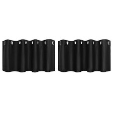 Set of 2 curtain for kitchen polyester panel curtain short curtain opaque cl...