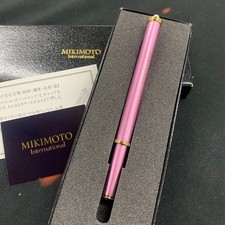 Mikimoto Ballpoint Pen Pink Gold With Pearl Box Included