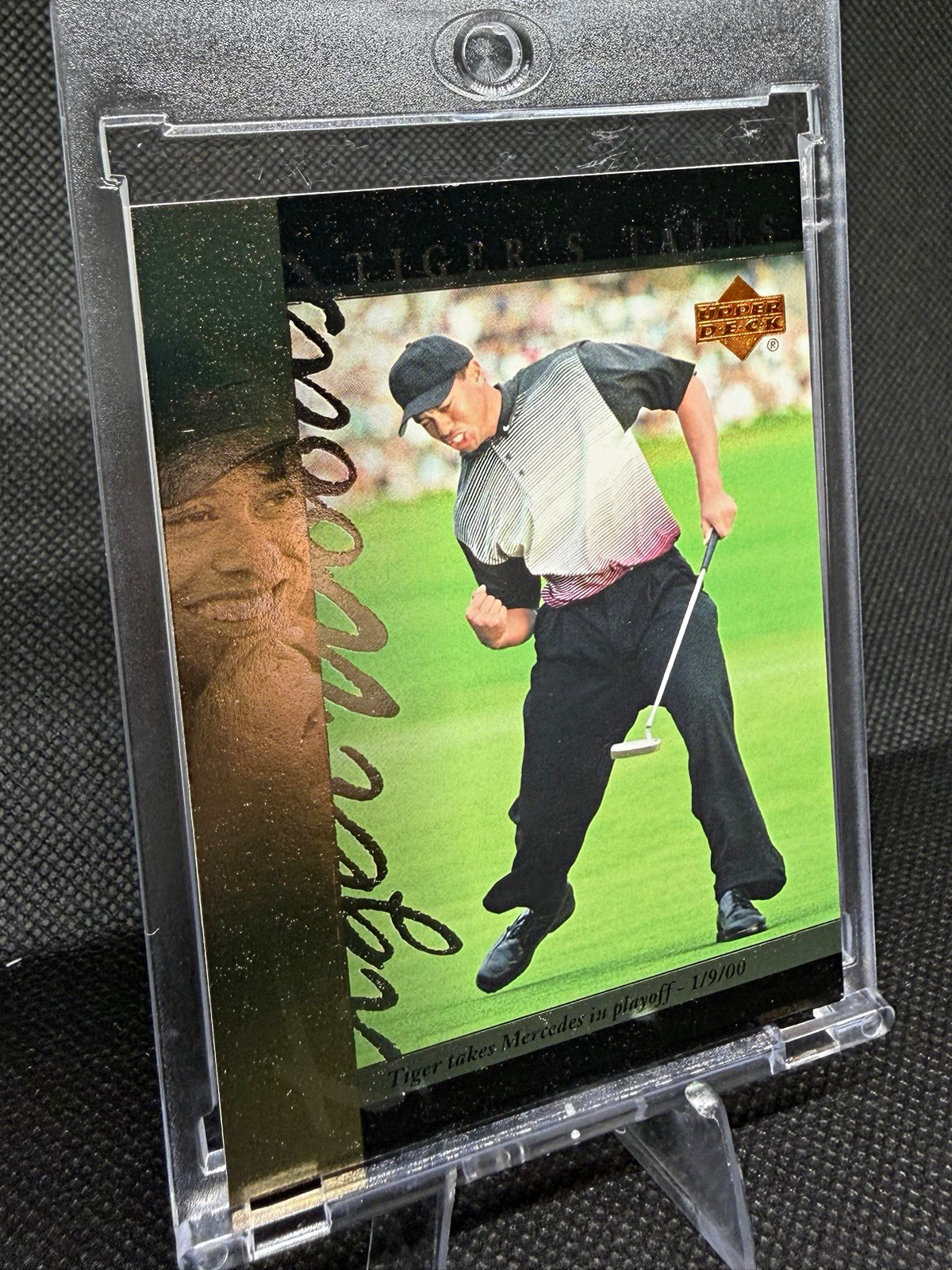 Tiger Woods #TT21 Golf Cards 2001 Upper Deck Tiger's Tales trading card — raw and PSA graded price guide