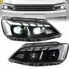2* VLAND LED Headlights For 2012-2018 VW Jetta MK6 Sagitar W/Sequential Dynamic