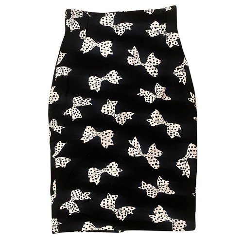 Switchblade Stiletto Black White Bow Print Pencil Skirt - Picture 1 of 2