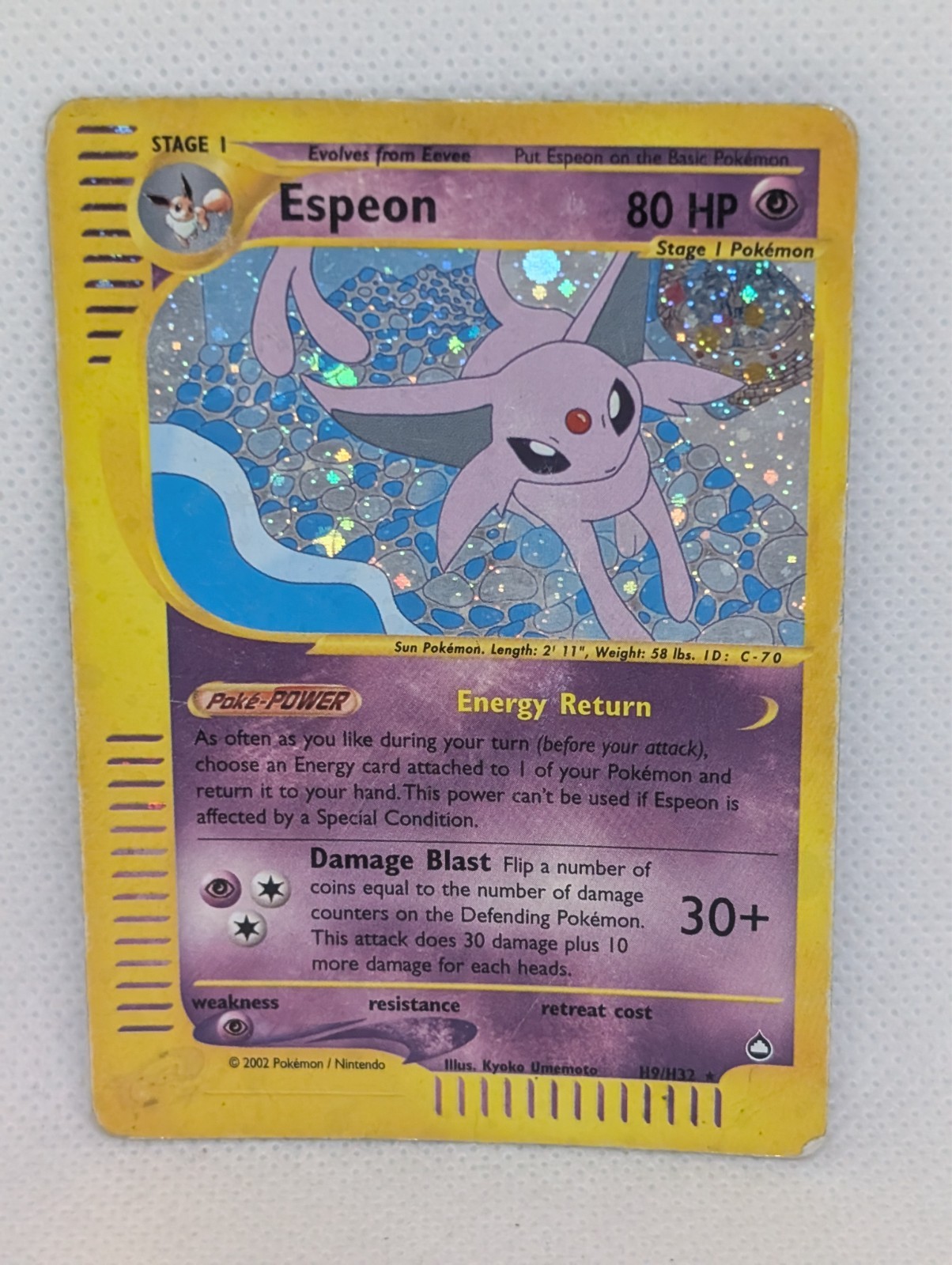 Espeon H09/H32 Aquapolis Holo Ultra Rare Pokemon TCG Nintendo Eevee MP