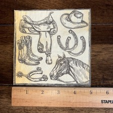  2 Two Paper Napkins for Decoupage Cowboy Boots Hat Saddle Western Horse