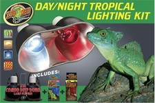 Zoo Med Day  Night Tropical Lighting Kit - Dual Bulb Setup for Reptile Habitats