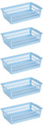 5x Wham Plastic Nestable Handy Tidy Storage Basket Tray 25cm - Blue