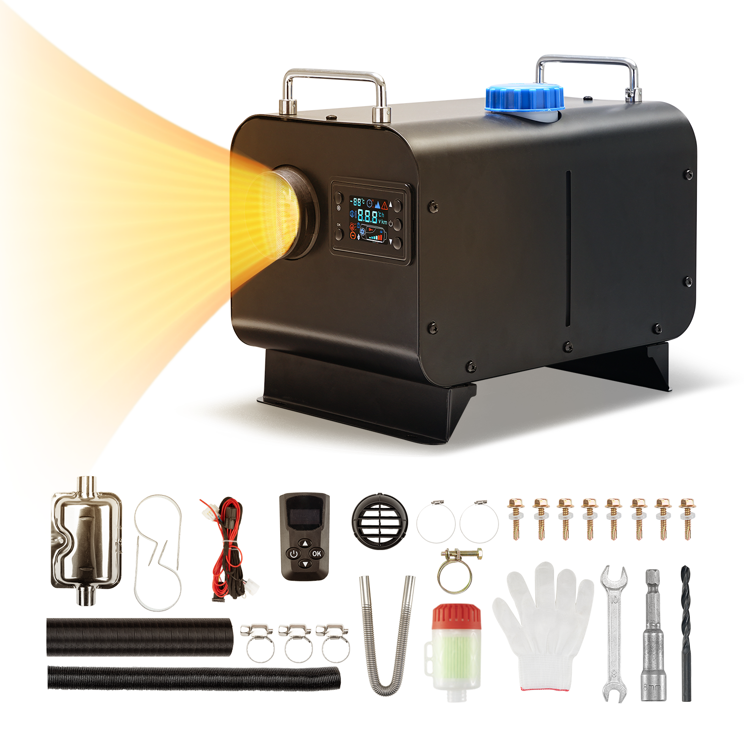 Portable Air Diesel Night Heater 12V24V 5KW 8KW LCD Car Truck HGV RV