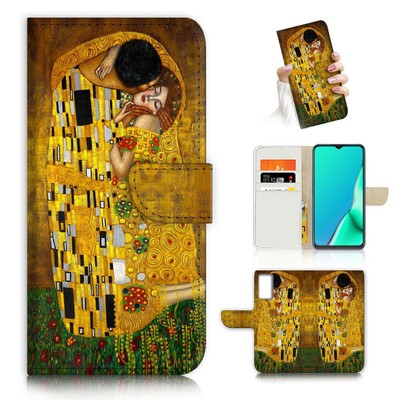 ( For Oppo Reno 8 Pro 5G ) Wallet Flip Case Cover AJ23244 Kiss Painting