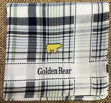 GREEN  BLUE PLAID CHECKS ART HANDKERCHIEF VINTAGE COTTON MEN POCKET SQUARE 18"