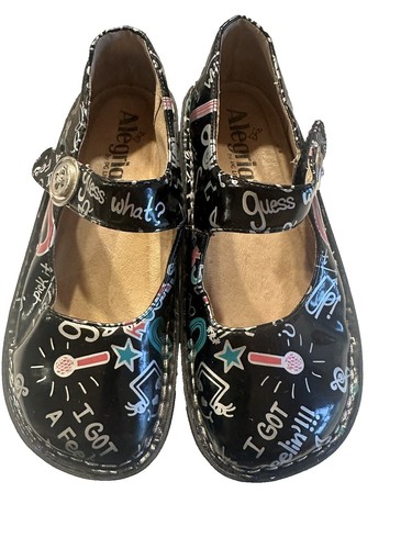 Alegria Mary Jane Nursing sz 39 PAL 213 shiny blue/Black  display picture 1