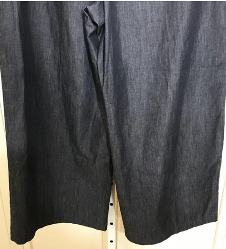 Neu mit Etikett Kika Vargas Chambray kurz geschnittene Hose mit breitem Bein Größe 6 Angebot #444 - Bild 8 von 16