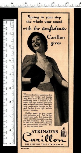 1938 Print Ad Atkinsons Carillon Perfume Fragrant Vintage D-7 - Picture 2 of 2