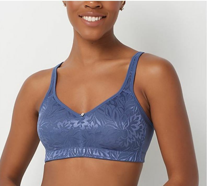Breezies Jacquard Shine Unlined Wirefree Support Bra~A371344~NO