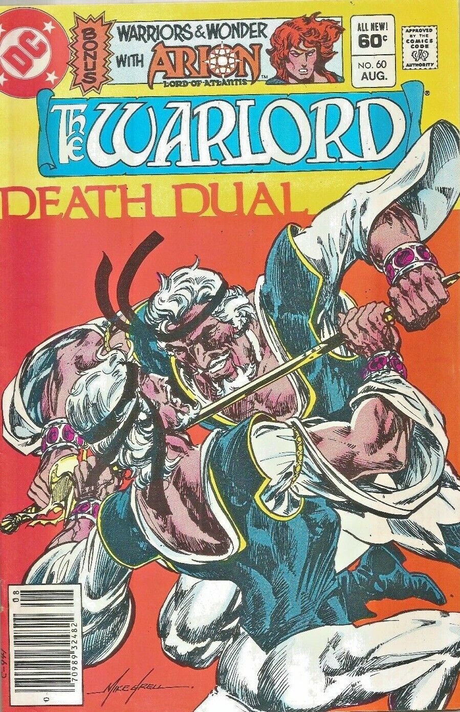 WARLORD #60  NEWSSTAND VARIANT   ARION LORD OF ATLANTIS  DC  1982  NICE!!!