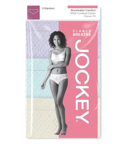 Paquete de 3 ropa interior cómoda para mujer Jockey Hipsters (VIOLET VEIL ASST) Foto 3 de 3