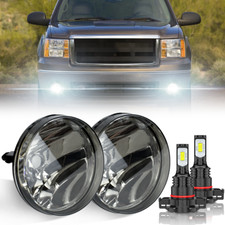 For 2007-2014 Gmc Sierra 1500 2500hd 3500hd Front Bumper Led Fog Lights Chrome
