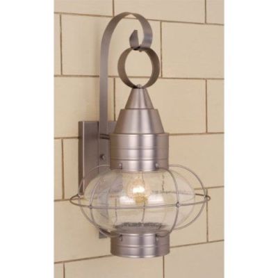 CLEARANCE OVERSTOCK 13'' Landscape Onion Outdoor Nautical Light BRUSH NICKEL NIB