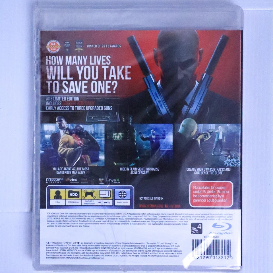 NEW Hitman: Absolution (PlayStation 3/PS3 Game CD, 2012) Action Adventure Game - Image 2 of 4