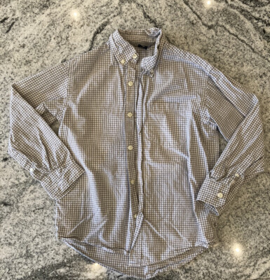 Gap Kinder Jungen Alter 8-9 grau Gingham Button Down Hemd 
