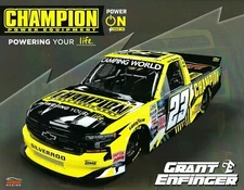 2022 GRANT ENFINGER "CHAMPION POWER" #23 NASCAR CWTS TRUCK SERIES POSTCARD 