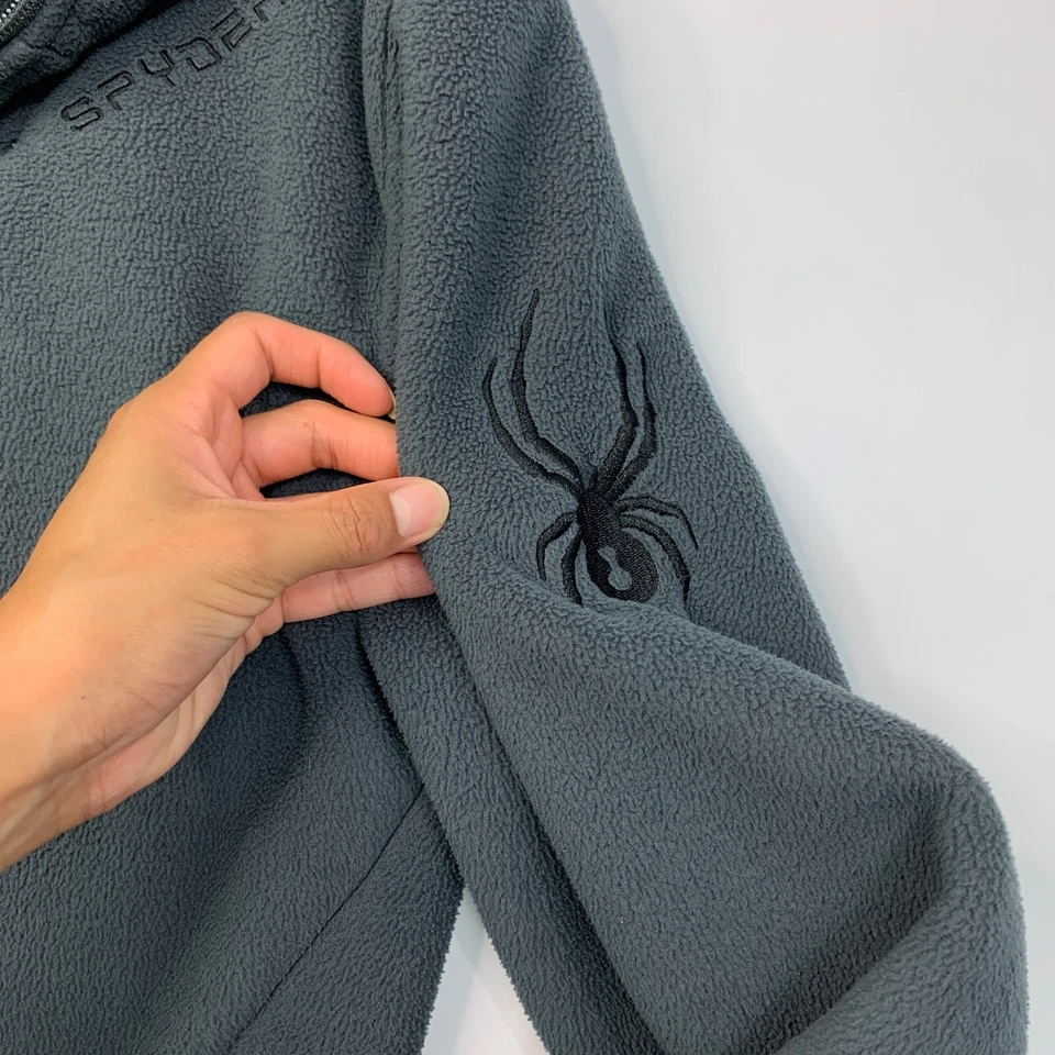 Spyder Sudadera con Capucha Niños L Grande Gotham Gris Grueso Polar Manga Larga Cremallera Completa Chaqueta Foto 4 de 4