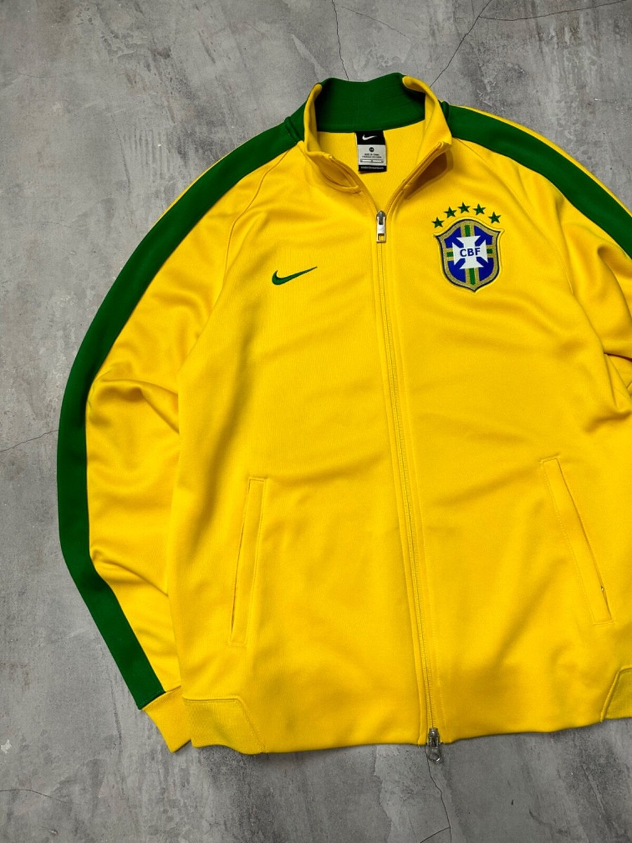 2013 2014 BRAZIL N98 AUTHENTIC FOOTBALL SOCCER TRACK JACKET NIKE