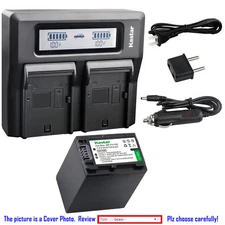 Kastar Battery Dual LCD Fast Charger Sony FV100 NP-FV70 NP-FV50 BC-TRV AC-VQH10