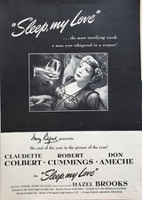 PRINT AD Sleep My Love 1948 Movie Film 9.5x12.5 Claudette Colbert Pickford