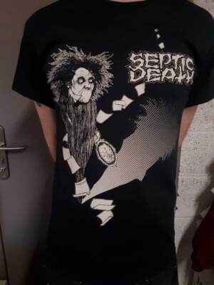 90s PUSHEAD × Septic Death Tシャツ M ブラック giant パスヘッド 80s