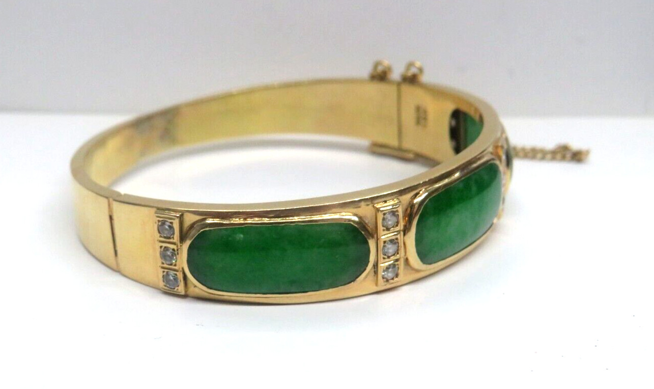 Stunning Solid 18K Yellow Gold Hinged Bangle BRAC… - image 5