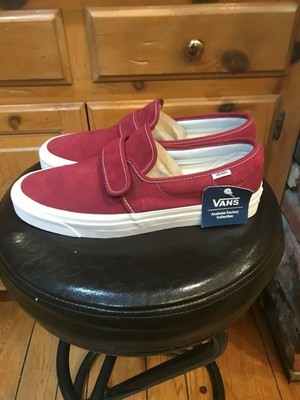 dark red slip on vans
