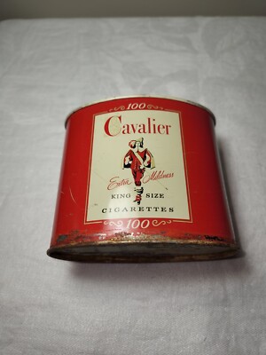 cavalier cigarettes tin Vintage Cavalier King Size Cigarettes 100 Count Metal Tin