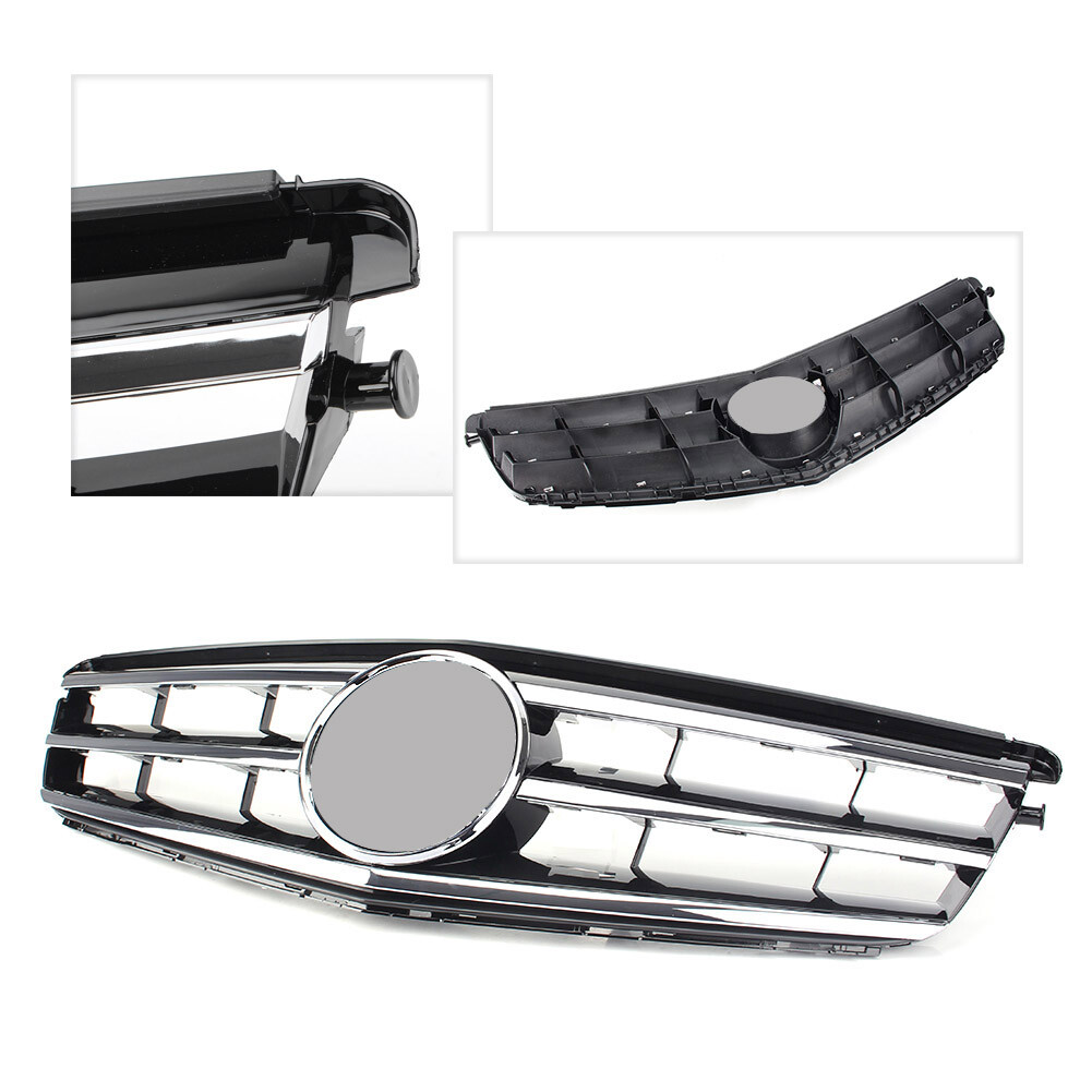 Front Upper Bumper Grille Mesh Fit Mercedes-Benz W204 2008-2014 with Star