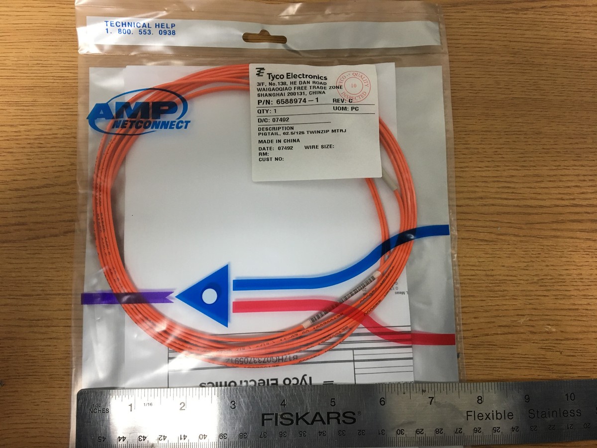 TYCO ELECTRONICS 6588974-1 PigTail, 62.5/125 Twinzip MTRJ | eBay