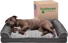 Furhaven Orthopedic Dog Bed for Large/Medium Dogs w/ Removable Bolsters & Washab