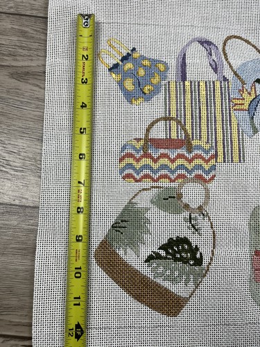 ROSALIE PETERS Handpainted Needlepoint Canvas Handbags Bags Pillow Design 13ct - Picture 5 of 9