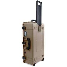 Dark Desert Dirt Tan  Black TSA Pelican 1615 Air case. Empty. With wheels.