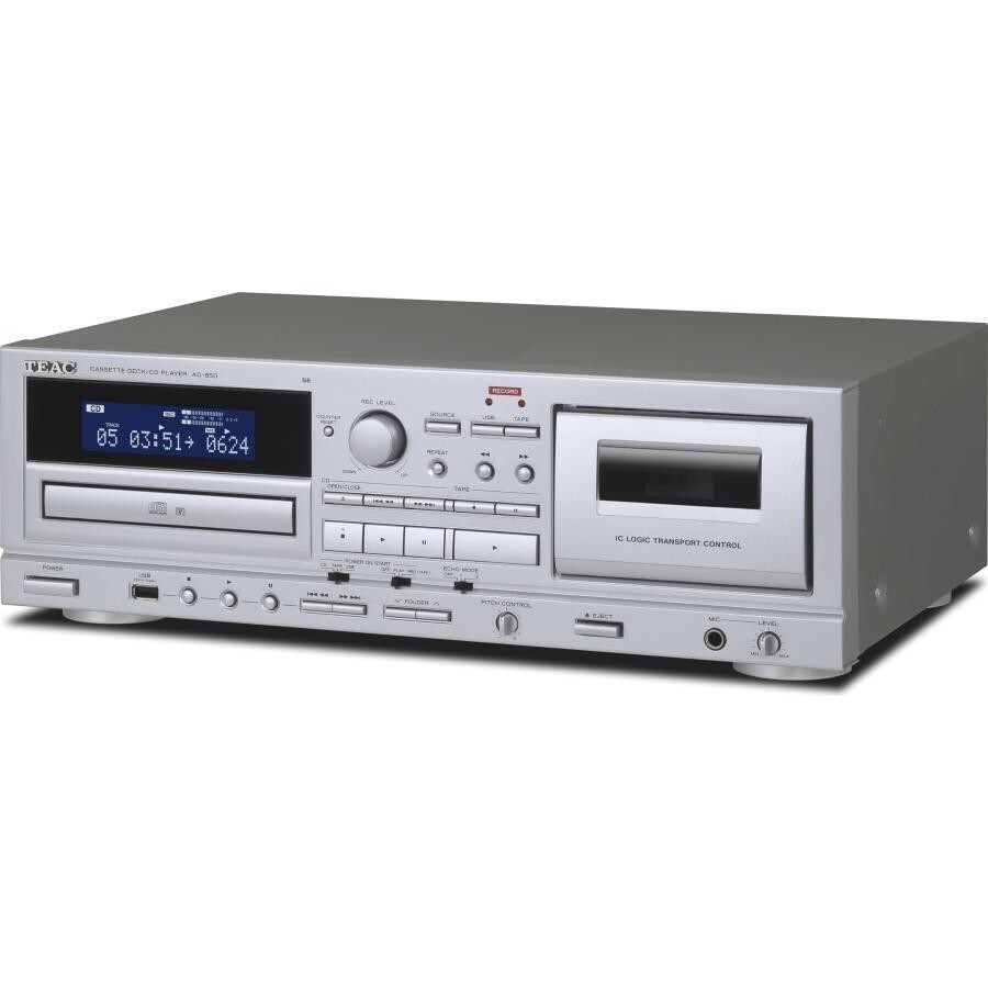 TEAC AD-850-SE Cassette Deck CD Player Karaoke Echo Microphone USB