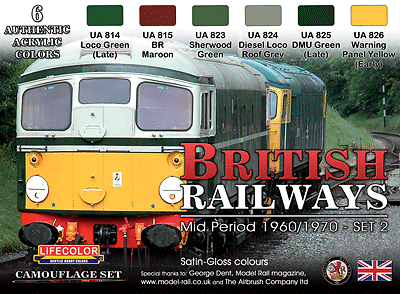 Lifecolor LC-XS11 British Railways Mid Period 1960/1970 Acrylic Paint Set 2