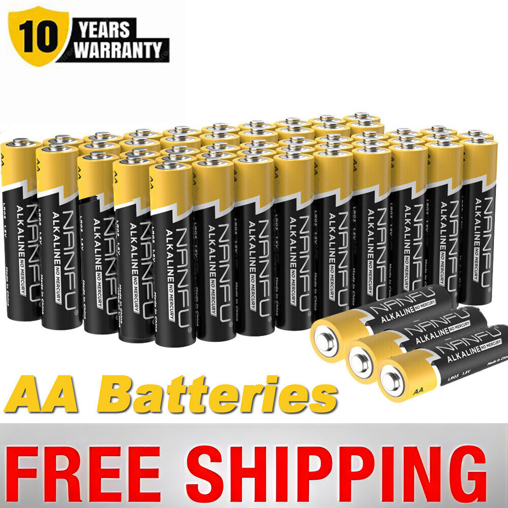 NANFU AA Batteries, Super Alkaline AA Battery, 4/8/24/48 PACKS FREE SHIPPING NEW-image