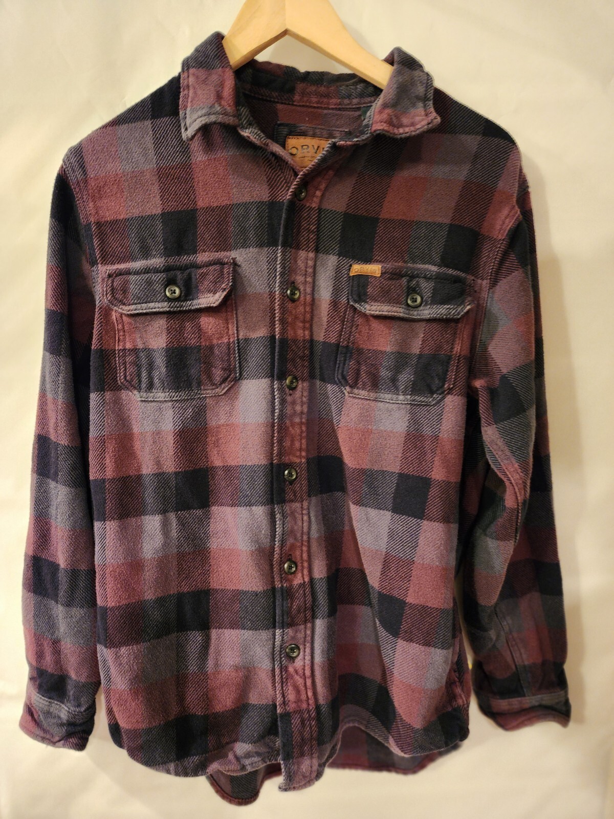 Orvis Medium Plaid Button Up Multi Colored Shirt … - image 5