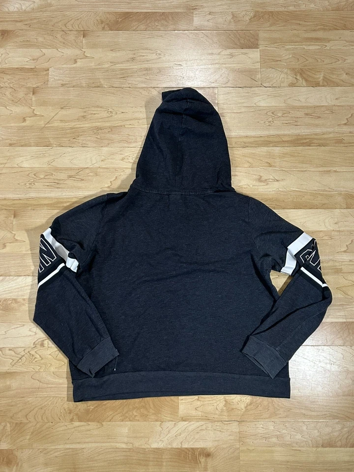 Mujer VS Rosa Sudadera con Capucha Pullover Top Atado Delantero Gris Talla Grande Foto 2 de 4