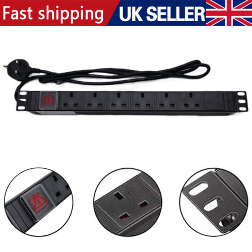 PDU 1U 6 WAY 13A PDU 19 INCH RACK SWITCH HORIZONTAL MOUNT PDU inc screws - UK - Picture 10 of 10