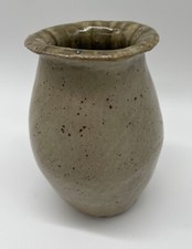 VASE COL COROLLE EN GRES VERNISSE LA BORNE SIGNE M.L MICHEL LODEREAU