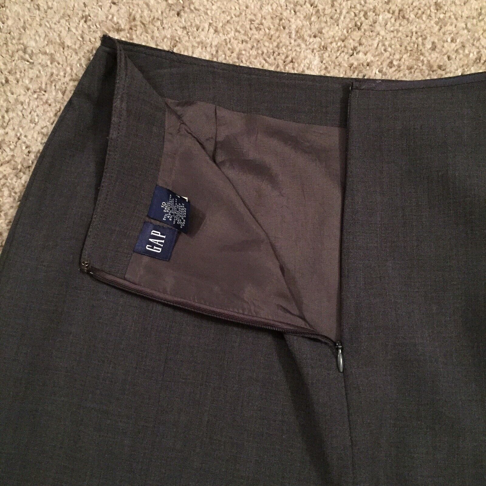 Gap Skirt Size 10 Maxi Long Lined Slit Gray - image 7