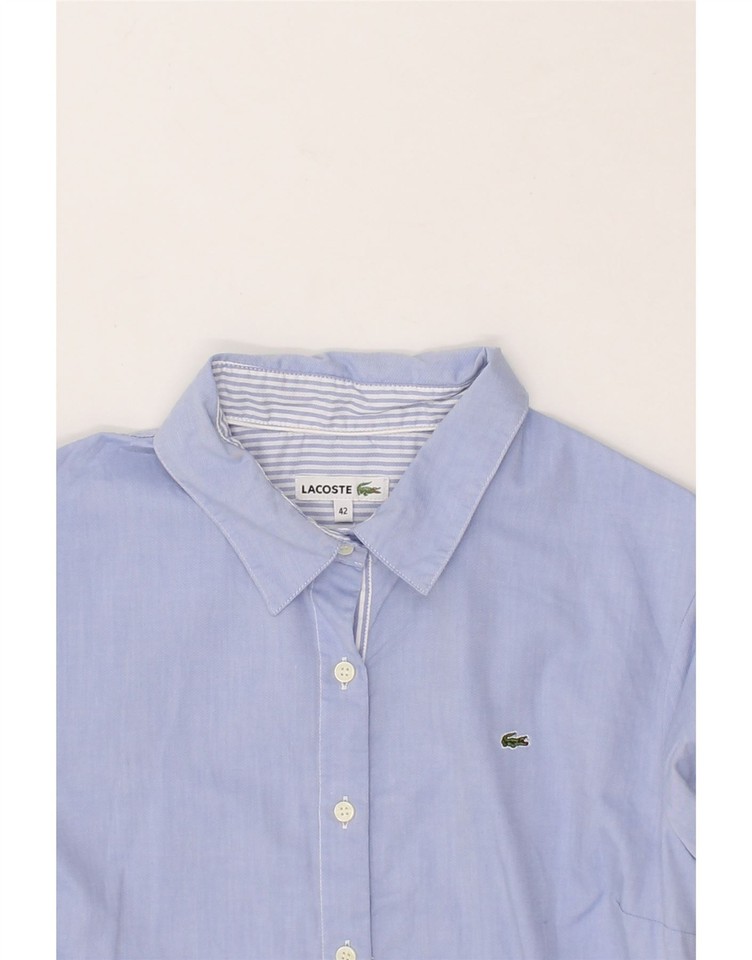 LACOSTE Womens Crop Shirt Size 42 Large Blue Cotton TT05 eBay