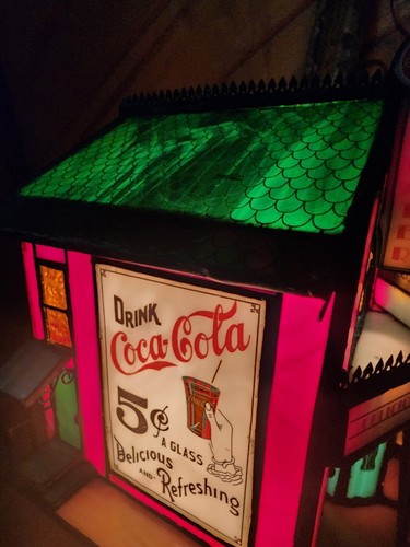 Coca Cola Stained Glass Movie House Franklin Mint Rare 1999 - Picture 7 of 14