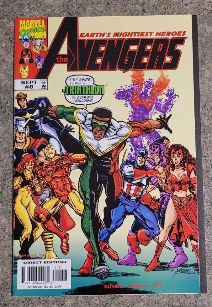 Avengers #8 High Grade VF 1st Appearance Triathlon George Perez 1998 Marvel