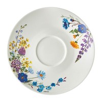 Untertasse Unterteller Teller Klein Porzellan Weiß 15,5 Cm Rund Pflanzenmuster