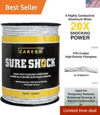 Z 656 Pieds de 8mm Clôture Électrique Résistante Sure Shock Polyrope, Blanc