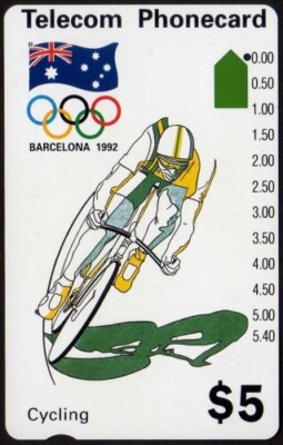  1992 - Australia BARCELONA games N91043-2-4 | Prefix 189 | $5 phonecard | VGC 